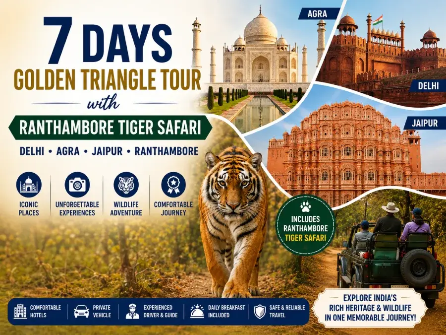 7- Days Golden Triangle Tour with Ranthambore Tiger Safari