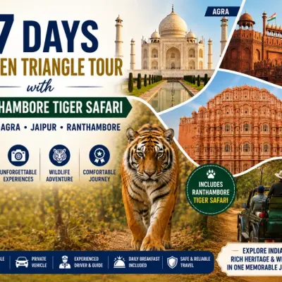 7- Days Golden Triangle Tour with Ranthambore Tiger Safari